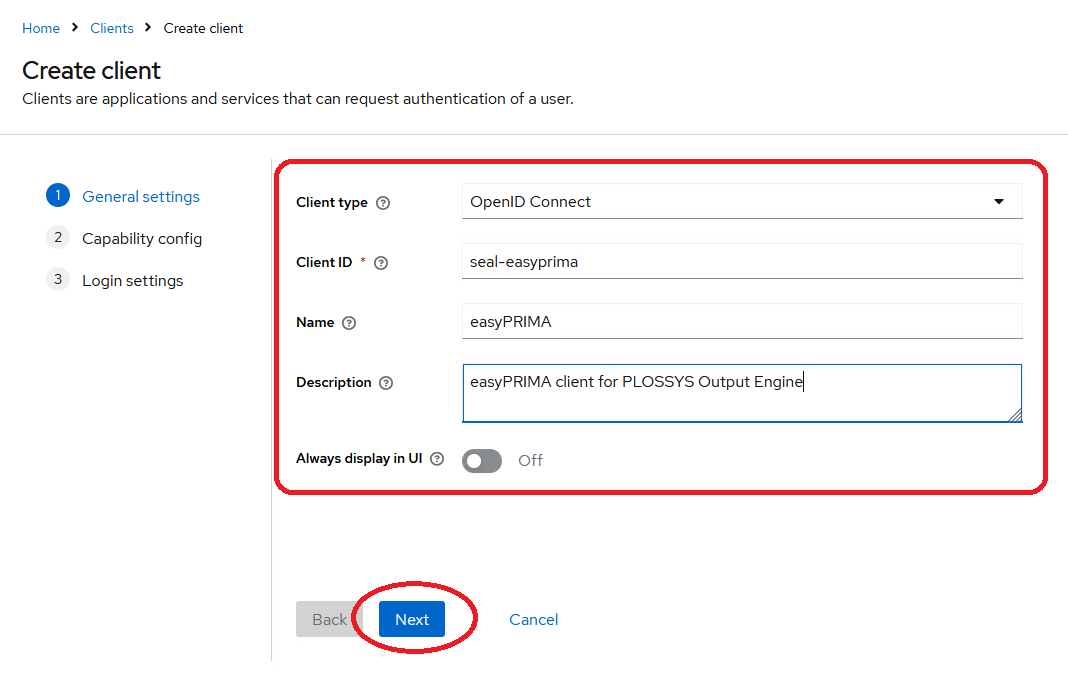 Add client easyprima 1 general